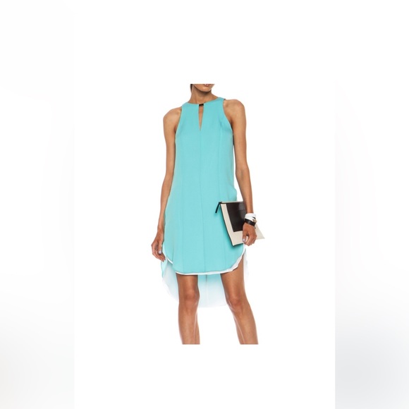 Rag & Bone Alyna Aqua Blue Silk Blend Sleeveless Shirttail Dress NWT Size 6 - Picture 1 of 5